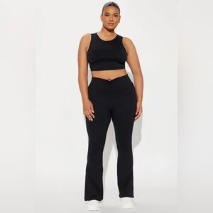 Fashion Nova Pilates Girl Active Flare Pant - Black